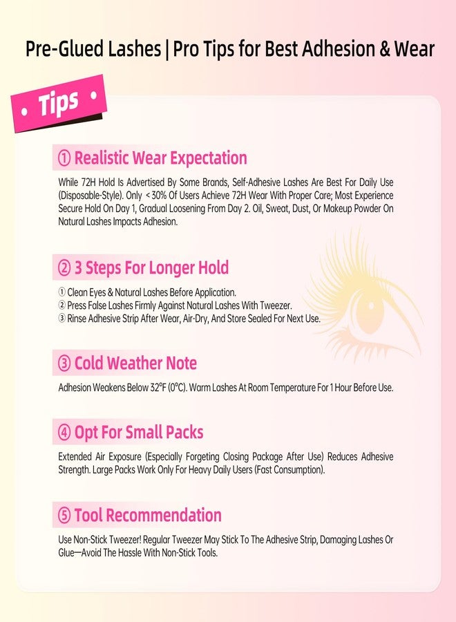 FayJoo Self-Adhesive Lashes with C Curl Natural Look, 24H Strong Hold, Press On Eyelash Clusters with Invisible Band, Reusable, No Glue/Remover Needed, Beginner Friendly, FayJoo AIRY 12 Pre Glued - Image 5